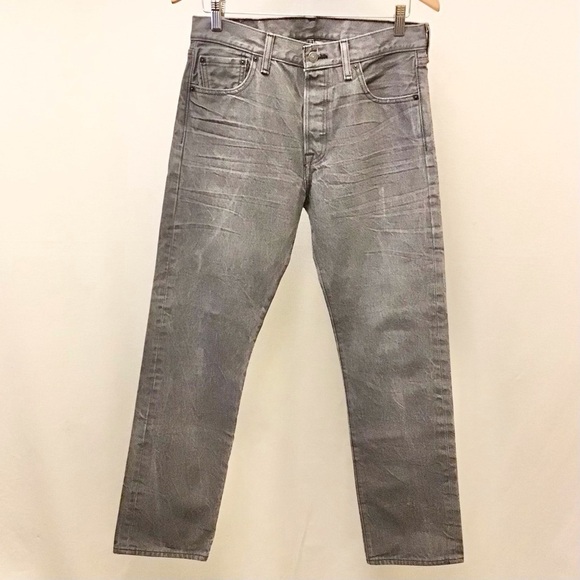Levi’s 30x30 Tag 501 Men’s Gray Measured 31x29.5 Button Fly 100% Cotton Jeans - Picture 6 of 12